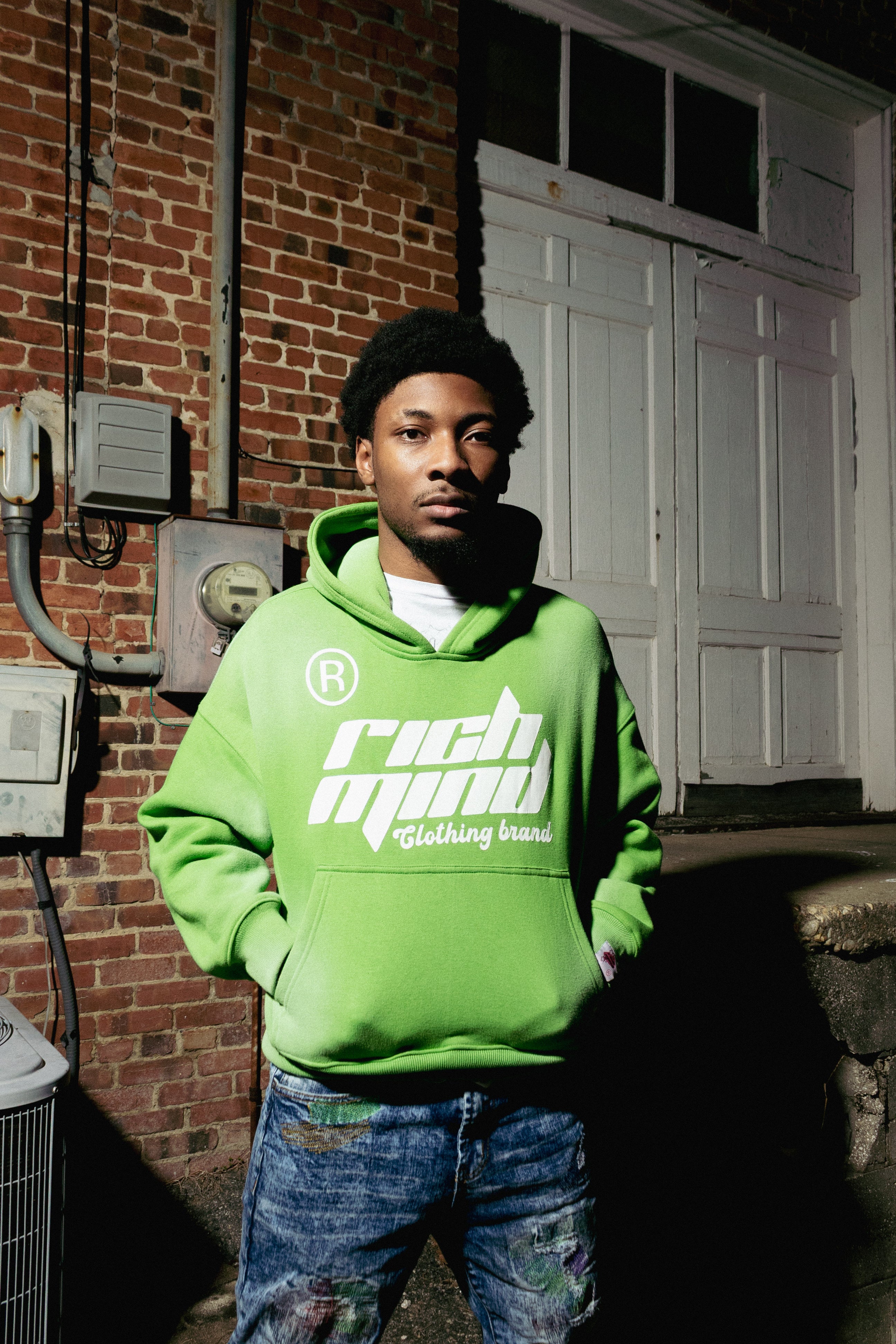 RICH MIND | GREEN HOODIE